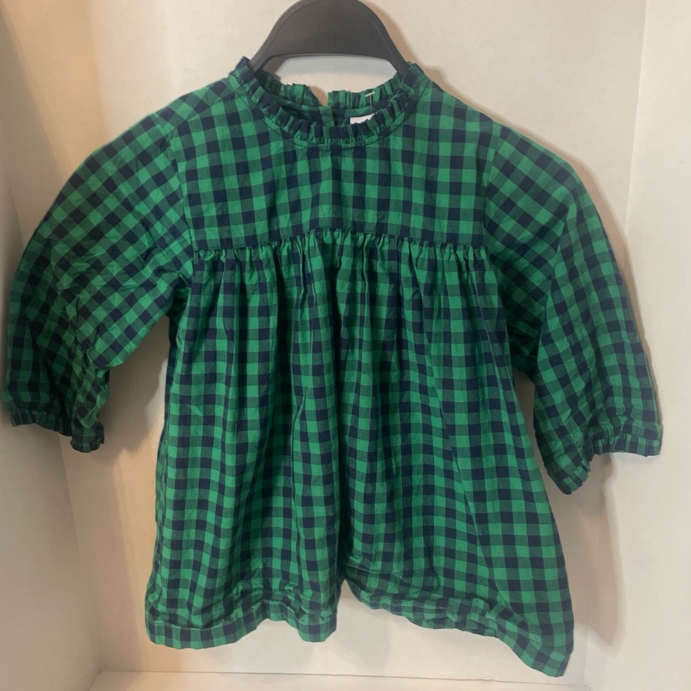 Eyelet & Ivy Girls Tunic Size 7 Buffalo Plaid Navy Blue & Kelly Green
